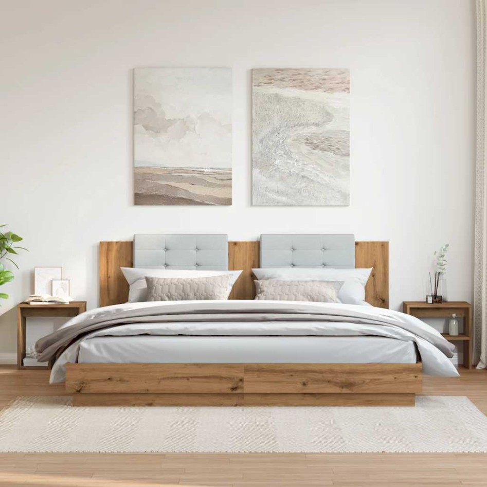 Mesitas noche 2 uds madera ingeniería roble