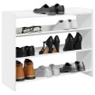 Mueble zapatero madera contrachapada blanco 80x25x62 cm