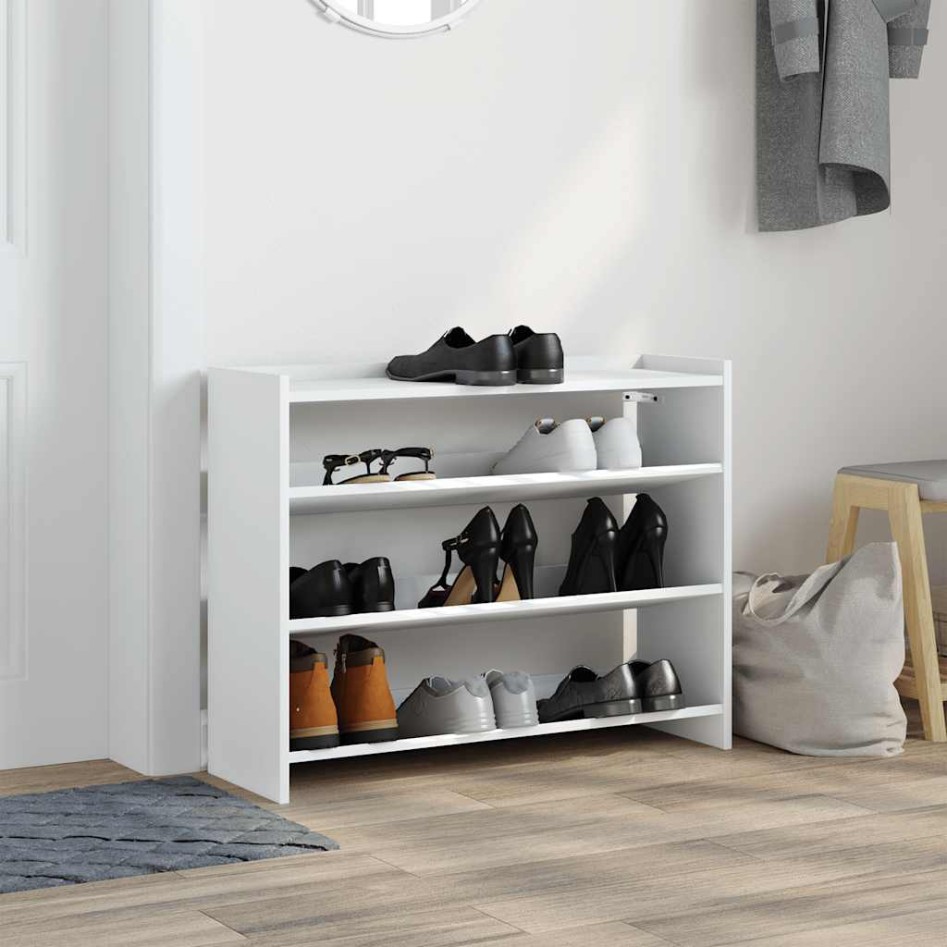 Mueble zapatero madera contrachapada blanco 80x25x62