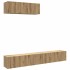 Muebles TV de pared 3 uds roble artisan 100x30x30