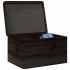 Caja de madera con tapa madera maciza de pino negra 40x30x23