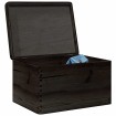 Caja de madera con tapa madera maciza de pino negra 40x30x23 cm