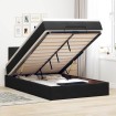 Cama otomana con colchón y LED terciopelo negro 120x190cm