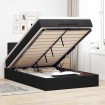 Cama otomana con colchón 120x190 cm terciopelo negro