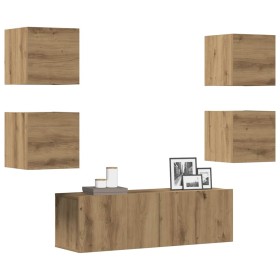 Mueble para TV de pared madera contrachapada artesanal 5