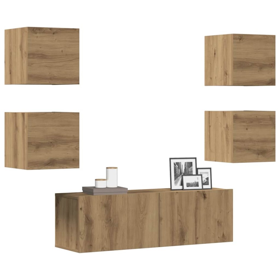 Mueble para TV de pared madera contrachapada artesanal 5