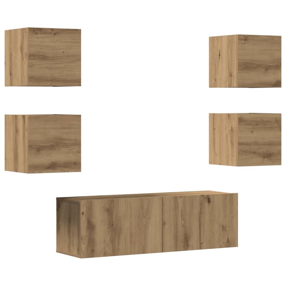 Mueble para TV de pared madera contrachapada artesanal 5