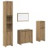 Juego de muebles baño 4 piezas madera ingeniería roble