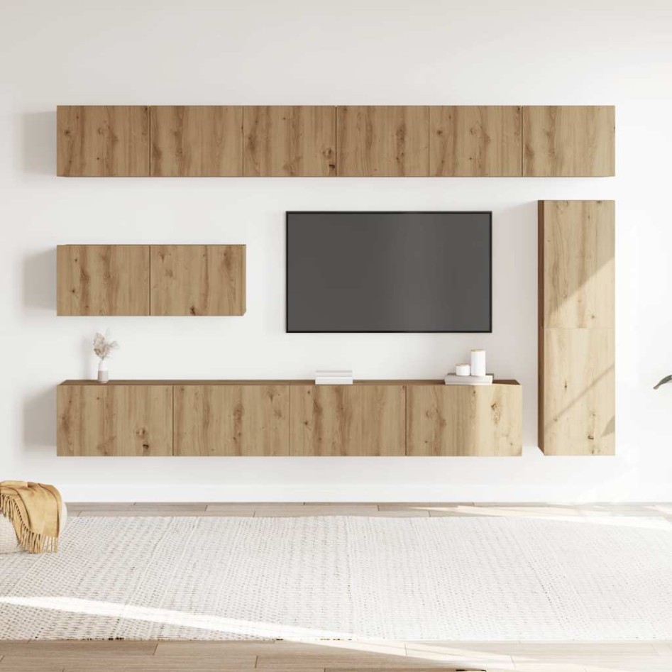 Mueble para TV de pared madera contrachapada artesanal 7