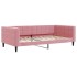 Sofá cama con colchón terciopelo rosa 100x200