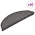 Alfombrilla escalera 30 uds gris oscuro 56x17x3