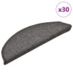Alfombrilla escalera 30 uds gris oscuro 56x17x3 cm