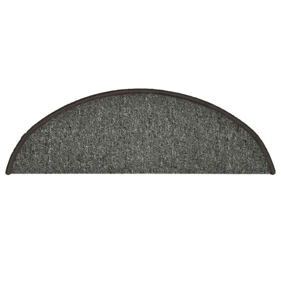 Alfombrilla escalera 30 uds gris oscuro 56x17x3