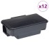 Trampas para ratones 12 uds. negro 22x12,5x7,5