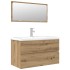 Juego de muebles baño 3 piezas madera ingeniería roble