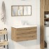 Juego de muebles baño 3 piezas madera ingeniería roble