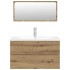 Juego de muebles baño 3 piezas madera ingeniería roble