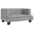 Cama para perros de terciopelo gris claro 60x40x30