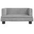 Cama para perros de terciopelo gris claro 60x40x30