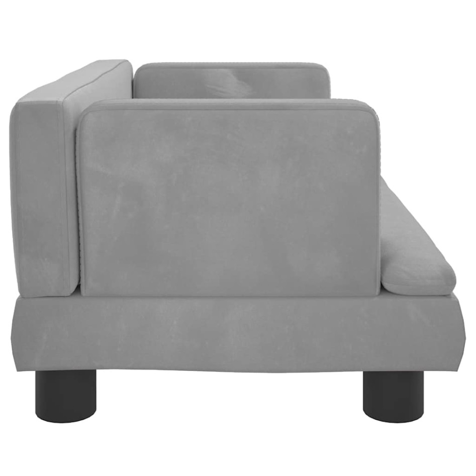 Cama para perros de terciopelo gris claro 60x40x30