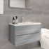 Mueble de baño con lavabo madera contrachapada gris