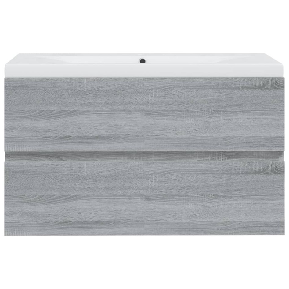 Mueble de baño con lavabo madera contrachapada gris