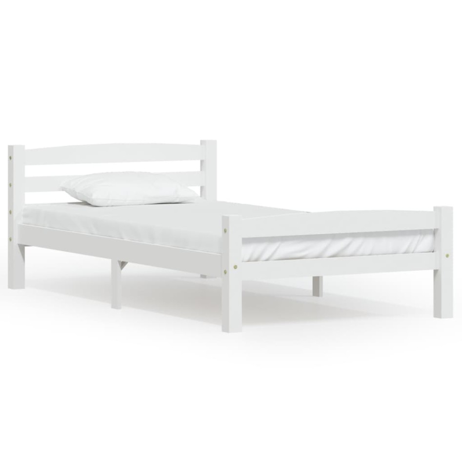 Estructura de cama sin colchón madera de pino blanco 100x200