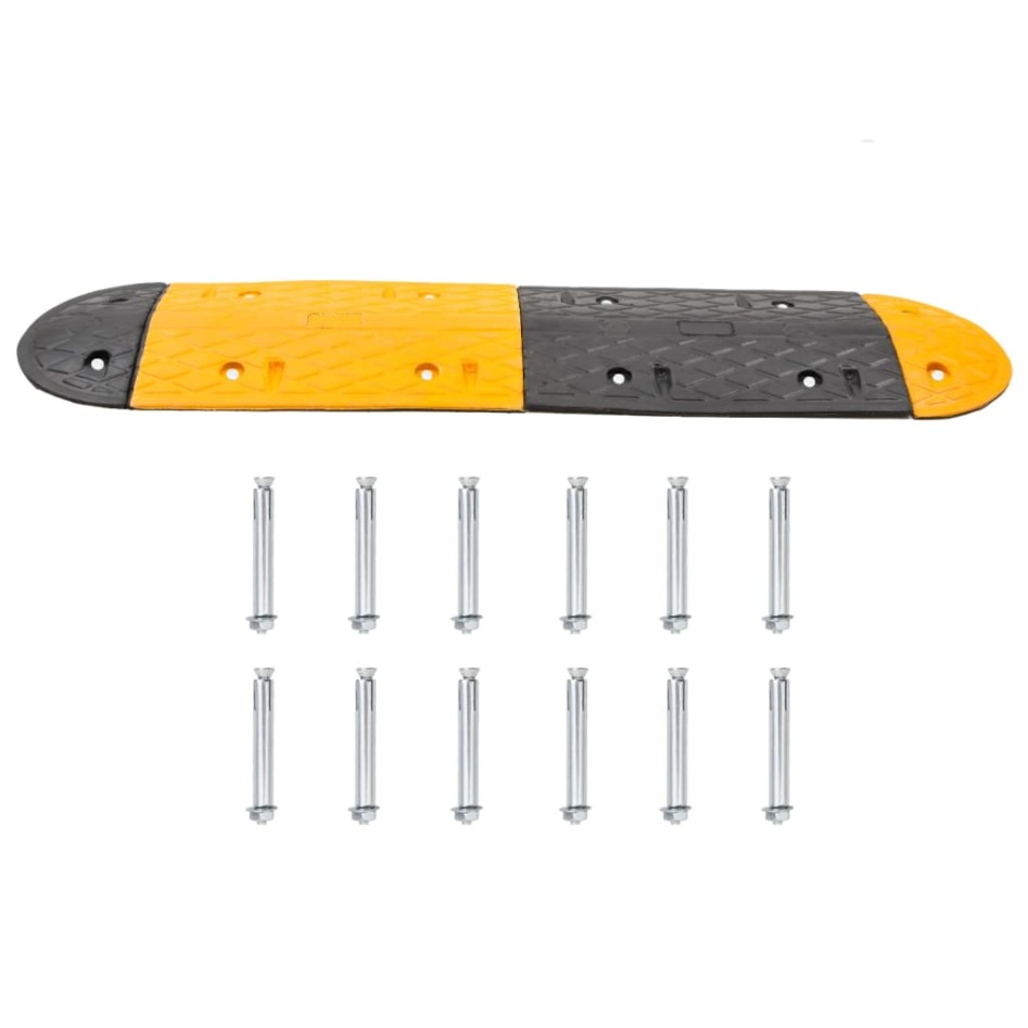 Badén de velocidad goma amarillo y negro 226x32,5x4