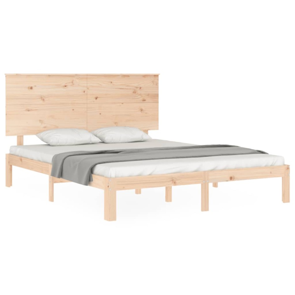 Estructura de cama sin colchón madera maciza de pino 160x200