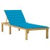 Tumbona con cojín azul madera de pino