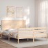 Estructura de cama con cabecero madera maciza 160x200
