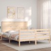 Estructura de cama con cabecero madera maciza 160x200 cm