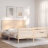 Estructura de cama con cabecero madera maciza 160x200