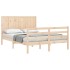 Estructura de cama con cabecero madera maciza 140x200