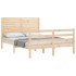 Estructura de cama con cabecero madera maciza 140x200