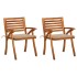 Sillas de comedor jardín con cojines 2 uds madera maciza