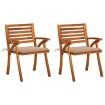 Sillas de comedor jardín con cojines 2 uds madera maciza acacia