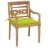 Sillas Batavia 2 uds teca maciza con cojines verde