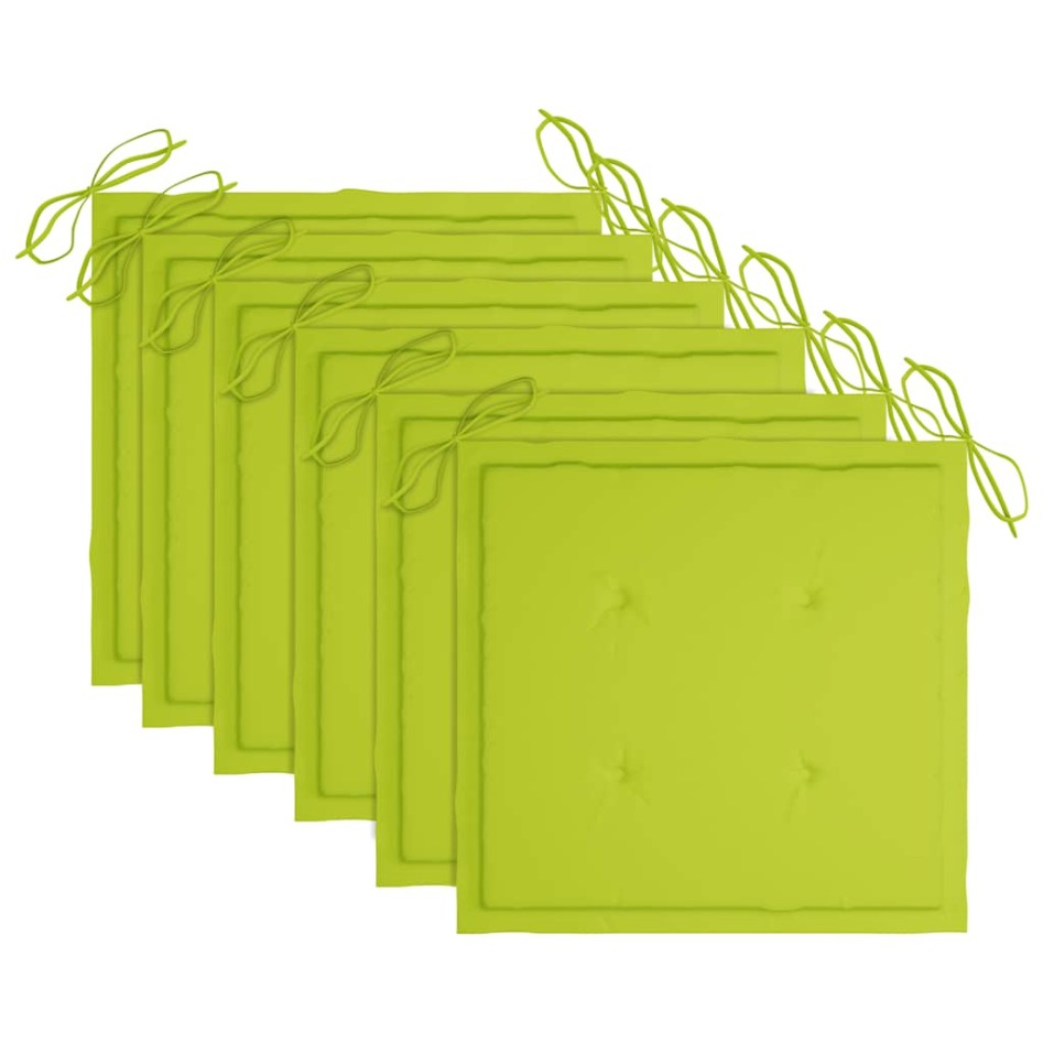 Sillas de jardín plegables 6 uds cojines madera maciza