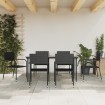 Juego de comedor de jardín 7 piezas ratán sintético negro