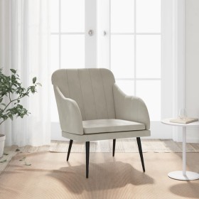 Sillón de terciopelo gris claro 63x76x80