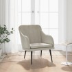 Sillón de terciopelo gris claro 63x76x80 cm