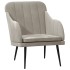 Sillón de terciopelo gris claro 63x76x80