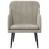 Sillón de terciopelo gris claro 63x76x80