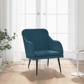 Sillón de terciopelo azul 63x76x80