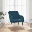 Sillón de terciopelo azul 63x76x80 cm