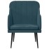Sillón de terciopelo azul 63x76x80