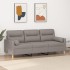 Sofá de 3 plazas con cojines tela gris taupe 180