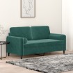 Sofá de 2 plazas con cojines terciopelo verde oscuro 140 cm