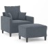 Sillón con taburete terciopelo gris oscuro 60